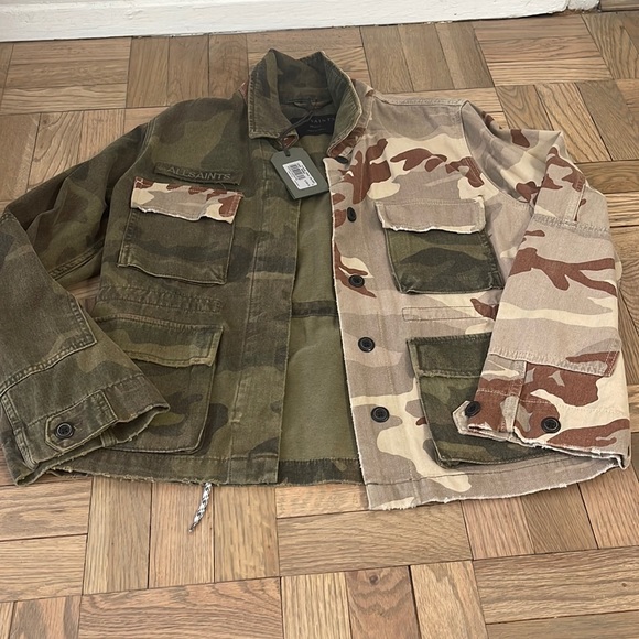ALL SAINTS jacket not worn size small finch camo jacket - Picture 10 of 13